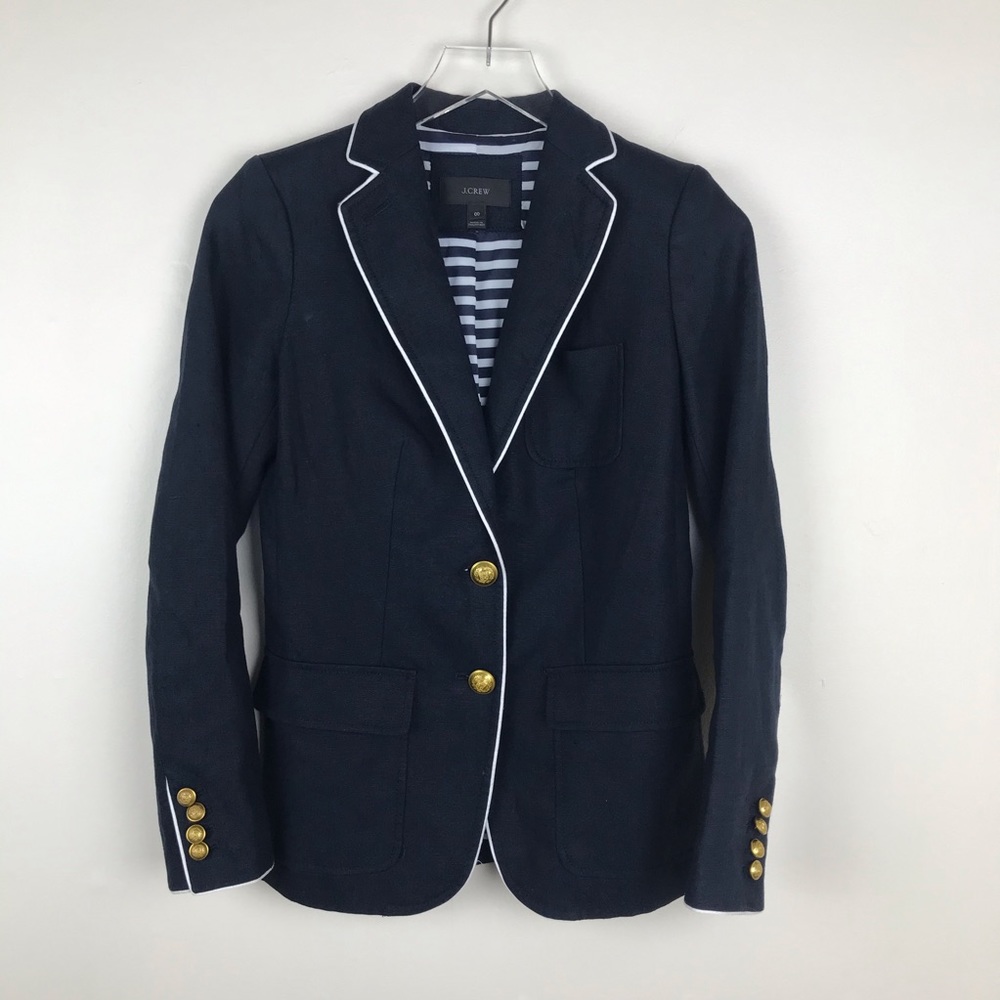 J. Crew Navy Blazer with White Trim